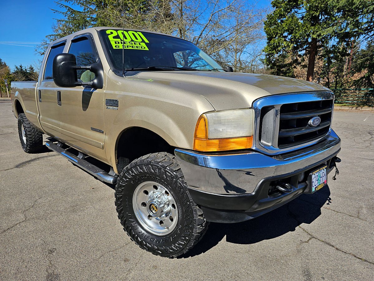 2001 FORD F-350 SD XLT CREW CAB LONG BED 4WD 7.3L DIESEL 6-SPEED MANUAL