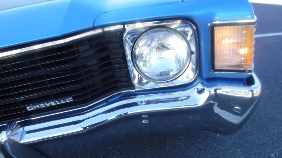 1972 CHEVROLET CHEVELLE SPORT COUPE 430HP, AUTO MULSANNE BLUE 430 HP CRATE MOTOR, AUTO, 342 REAR - Photo 