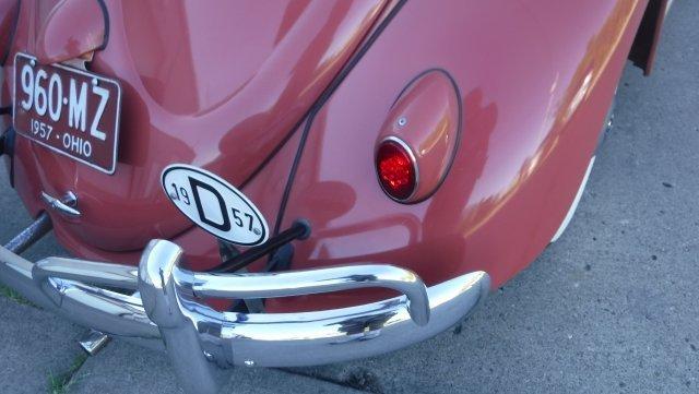 1957 VOLKSWAGEN BEETLE SUN SHADE TURN SIGNALS RARE CORAL RED FINISH - Photo 