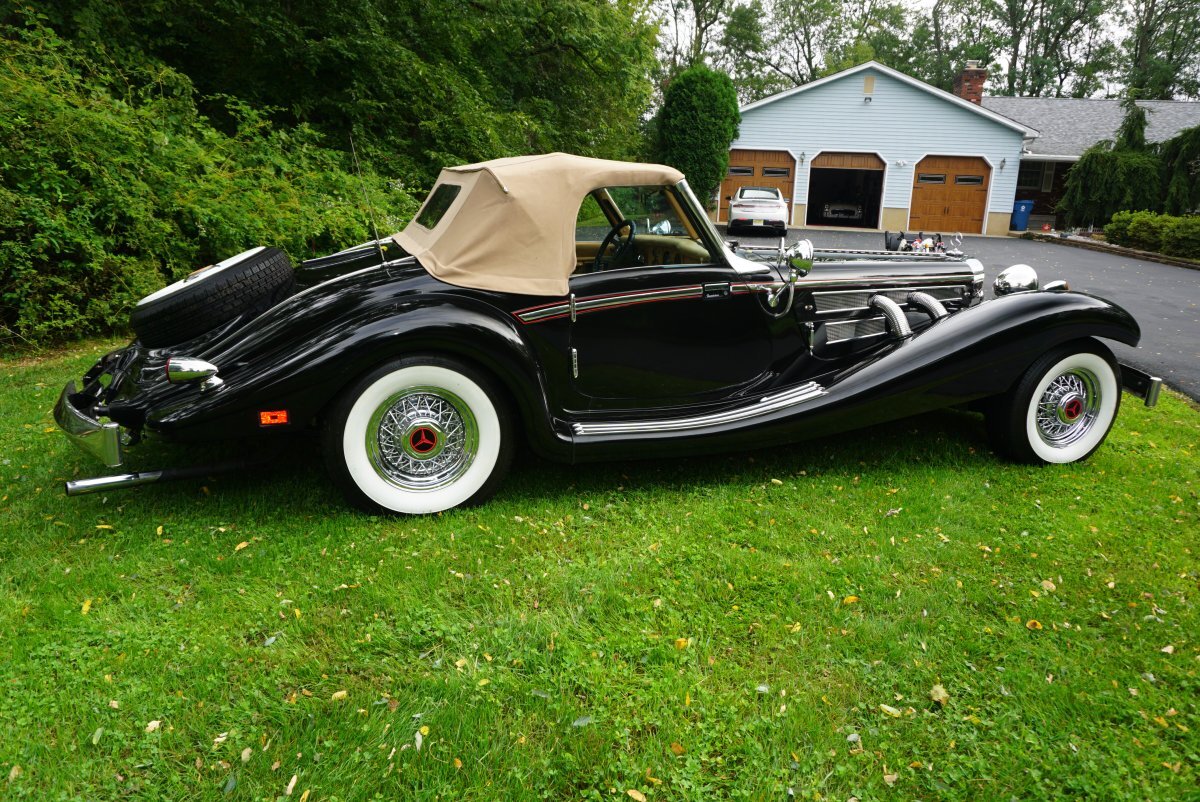 1934 MERCEDES BENZ 500K REPLICA HERITAGE CONVERTIBLE 18FEET-3950LBS RENDITION OF THE MOST EXPENSIVE M.B. EVER BUILT THE ULTIMATE